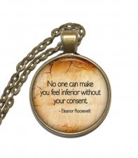 Halsband Brons Silver Citat Eleanor Roosevelt Kloka Ord Livsstil