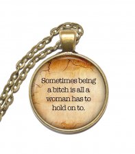 Halsband Brons Silver Citat Quote Stephen King Being a Bitch
