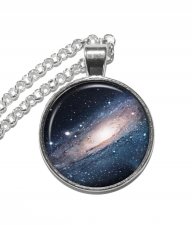 Halsband Brons Silver Andromeda Galax Rymden Universum