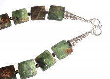 Halsband Ädelsten Grön Opal Sterling Silver
