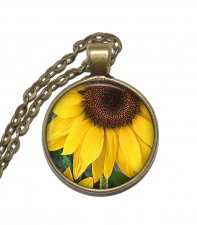 Halsband Brons Silver Solros Sunflower Blomma Flower