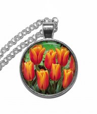 Halsband Brons Silver Tulpan Tulip Blomma Flower