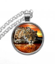 Halsband Brons Silver Leopard Rovdjur