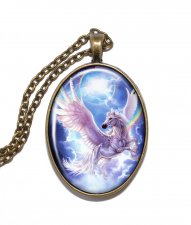 Halsband Brons Pegasus Bevingad Häst Mytologi Grekisk