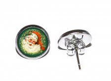 Örhängen Brons Rostfritt stål Nickelfria Stift Studs Jultomten Santa Claus
