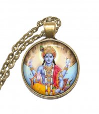 Halsband Brons Silver Vishnu Hinduism Blå
