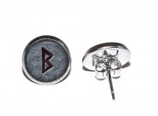 Örhängen Rostfritt Stål Brons Stift Studs Vikingar Vikings Runor Berkana Björkrunan Freja Pånyttfödelse Kvinnlig fruktbarhet Väl