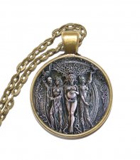 Halsband Brons Silver Neopagan Triple Goddess Trippelgudinnan Jungfrun Modern Krönan