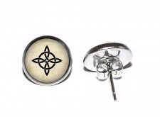 Örhängen Rostfritt Stål Brons Stift Studs Witch's knot Häxknut Beskydd Trolldom