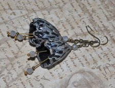 Örhängen Design Ädelsten Labradorit OOAK Polymer-lera Rustika