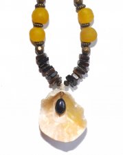 Halsband Snäckor Bottle-Glass Beads Strandfynd Sötvattenspärlor