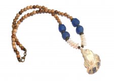Halsband Ostron Bottle-Glass Beads Strandfynd Sötvattenspärlor