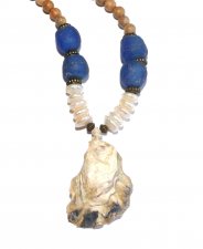 Halsband Ostron Bottle-Glass Beads Strandfynd Sötvattenspärlor