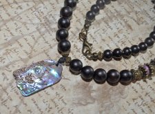 Halsband OOAK Paua Snäcka Nya Zeeland Strandfynd