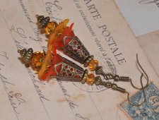 Örhängen Romantik Design Handgjorda Brons Viktoriansk