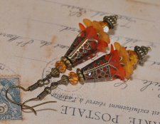 Örhängen Romantik Design Handgjorda Brons Viktoriansk