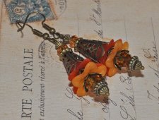 Örhängen Romantik Design Handgjorda Brons Viktoriansk