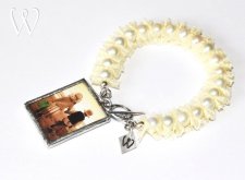 Armband Shabby Chic Sötvattenspärlor Vintage Spets Silver Romantik