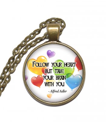Halsband Brons Silver Citat Quote Alfred Adler Follow Your Heart