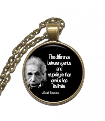 Halsband Brons Silver Citat Quote Albert Einstein Geni