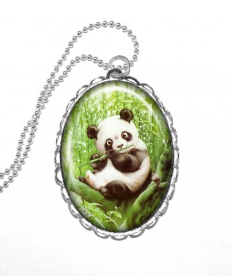Halsband Kulkedja Statement Panda Pandabjörn