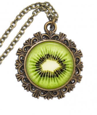 Halsband Brons Kiwi Kiwifrukt Frukt Grön