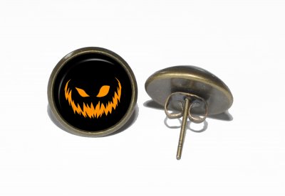 Örhängen Brons Halloween Nickelfria Stift Studs Pumpa Lykta Jack-O'-Lantern