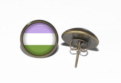 Örhängen Brons Rostfritt stål Genderqueer Flagga LGBTQ