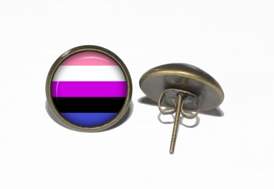 Örhängen Brons Rostfritt stål Gender fluid Flagga LGBTQ