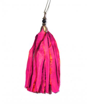 Bohemian, halsband, sari siden, återanvänt, chic