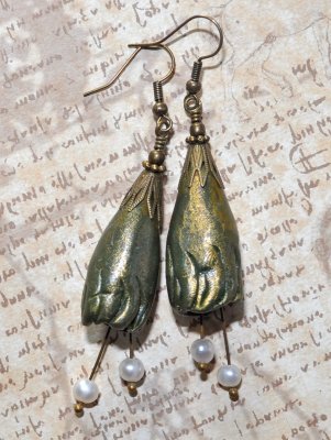 Örhängen Polymer Unika Handgjorda Sötvattenspärlor