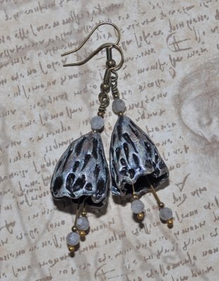 Örhängen Design Ädelsten Labradorit OOAK Polymer-lera Rustika