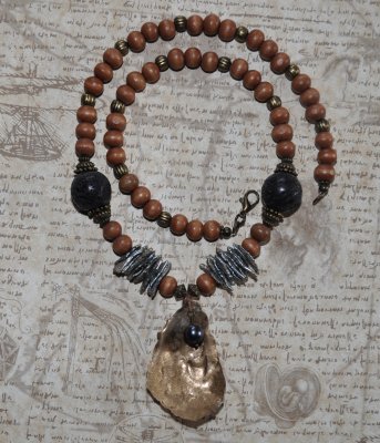 biwa pärlor, ostronskal, lavapärlor, mermaidcore, strandhalsband