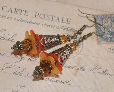 Örhängen Romantik Design Handgjorda Brons Viktoriansk